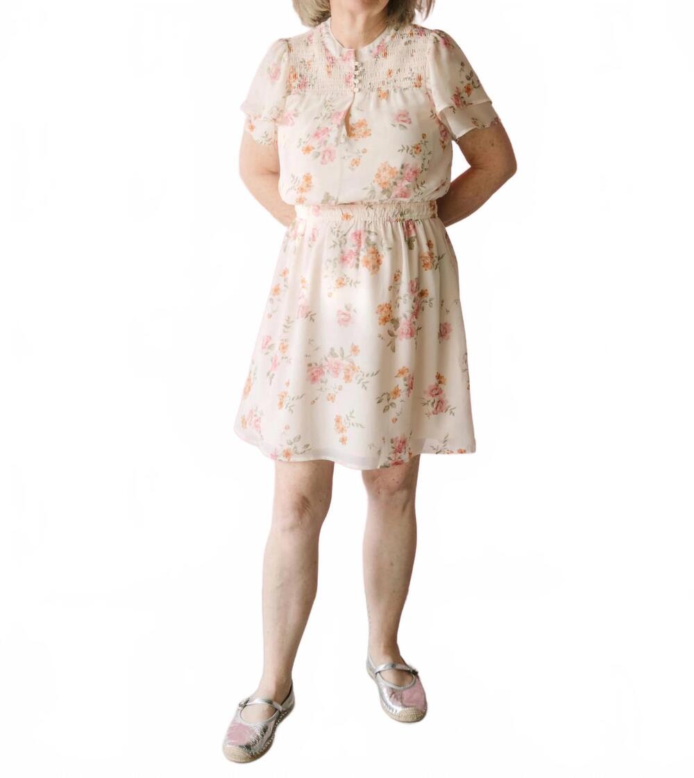 NEW LOVESTITCH floral mini dress in dusty rose